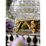 Конфетница прозрачная стеклянная на бронзовых ножках в виде морских коньков с крышкой в виде ракушки Eden Garden варинант исполнения - 5 | Loft Concept в Екатеринбурге