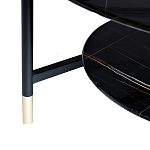 Стол журнальный круглый черный с полкой Inherence варинант исполнения - 5 | Loft Concept в Екатеринбурге