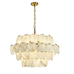 Люстра четырехъярусная с подвесками в форме дисков Cryptocrystalline Stone варинант исполнения - 3 | Loft Concept в Екатеринбурге