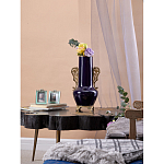 Ваза темно-синяя фарфоровая с бронзовыми ручками и ножками Eden Garden варинант исполнения - 6 | Loft Concept в Екатеринбурге