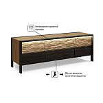 ТВ тумба 2 двери и 2 ящика с подсветкой на рельефном фасаде Warm Industrial варинант исполнения - 8 | Loft Concept в Екатеринбурге