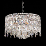 Люстра круглая с хрустальными подвесками на серебряном каркасе Roul Crystal Light варинант исполнения - 3 | Loft Concept в Екатеринбурге