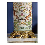 Ваза высокая из фарфора на бронзовом основании Turquoise Blooming Garden варинант исполнения - 7 | Loft Concept в Екатеринбурге