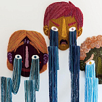 Вязаный Арт-Объект на стену из трех элементов Triptych варинант исполнения - 1 | Loft Concept в Екатеринбурге