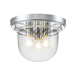 Потолочный светильник для ванных комнат с круглым стеклянным плафоном и тремя лампами Quoizel варинант исполнения - 6 | Loft Concept в Екатеринбурге