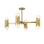 Люстра цвета латунь с 4-мя матовыми цилиндрическими плафонами Elstead Lighting варинант исполнения - 1 | Loft Concept в Екатеринбурге