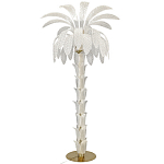 Торшер Glass Decorated Palm Floor Lamp White Листья Пальмы  варинант исполнения - 4 | Loft Concept в Екатеринбурге