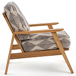 Кресло с каркасом из массива дуба Deniaud Oak Rhombus Beige Armchair варинант исполнения - 3 | Loft Concept в Екатеринбурге