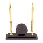 Часы настольные с двумя ручками из натурального камня Stone Clock варинант исполнения - 5 | Loft Concept в Екатеринбурге