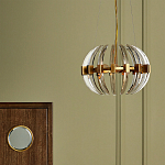 Люстра круглая с прозрачными элементами в форме полумесяца Crystal Crescent варинант исполнения - 5 | Loft Concept в Екатеринбурге