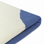 Плед из хлопка синего цвета с абстрактным принтом Elysian Flow Ocean варинант исполнения - 4 | Loft Concept в Екатеринбурге