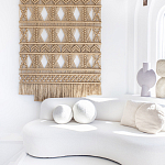 Панно на стену плетеное Макраме бежевый цвет  варинант исполнения - 3 | Loft Concept в Екатеринбурге