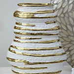 Ваза белая с рельефной поверхностью и золотыми полосами Vase Beehive варинант исполнения - 6 | Loft Concept в Екатеринбурге