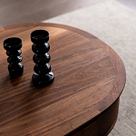 Кофейный стол овальный из дерева с 2-мя ящиками Coffee Walnut Table варинант исполнения - 4 | Loft Concept в Екатеринбурге