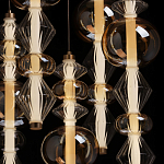 Люстра с плафонами из прозрачного и янтарного стекла в виде шаров и ромбов Gabriel Scott Luna варинант исполнения - 6 | Loft Concept в Екатеринбурге