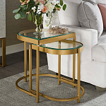 Комплект из 2-х приставных столиков на металлическом основании цвета латунь Ambassador варинант исполнения - 4 | Loft Concept в Екатеринбурге