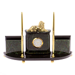 Настольный канцелярский набор из нефрита с декором в виде льва Golden Lion варинант исполнения - 1 | Loft Concept в Екатеринбурге