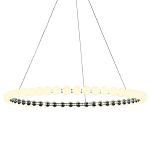 Люстра светодиодная кольцевая с круглыми плафонами белого цвета PEARLS Suspension 80 варинант исполнения - 1 | Loft Concept в Екатеринбурге