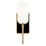  Бра с прямоугольным черным основанием и белым матовым цилиндрическим плафоном Kichler варинант исполнения - 10 | Loft Concept в Екатеринбурге