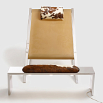 Дизайнерское кресло на металлическом каркасе с подставкой для ног Poltronova Mies Armchair варинант исполнения - 3 | Loft Concept в Екатеринбурге