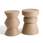 Приставной стол с отделкой из джута Juti D35 см варинант исполнения - 5 | Loft Concept в Екатеринбурге