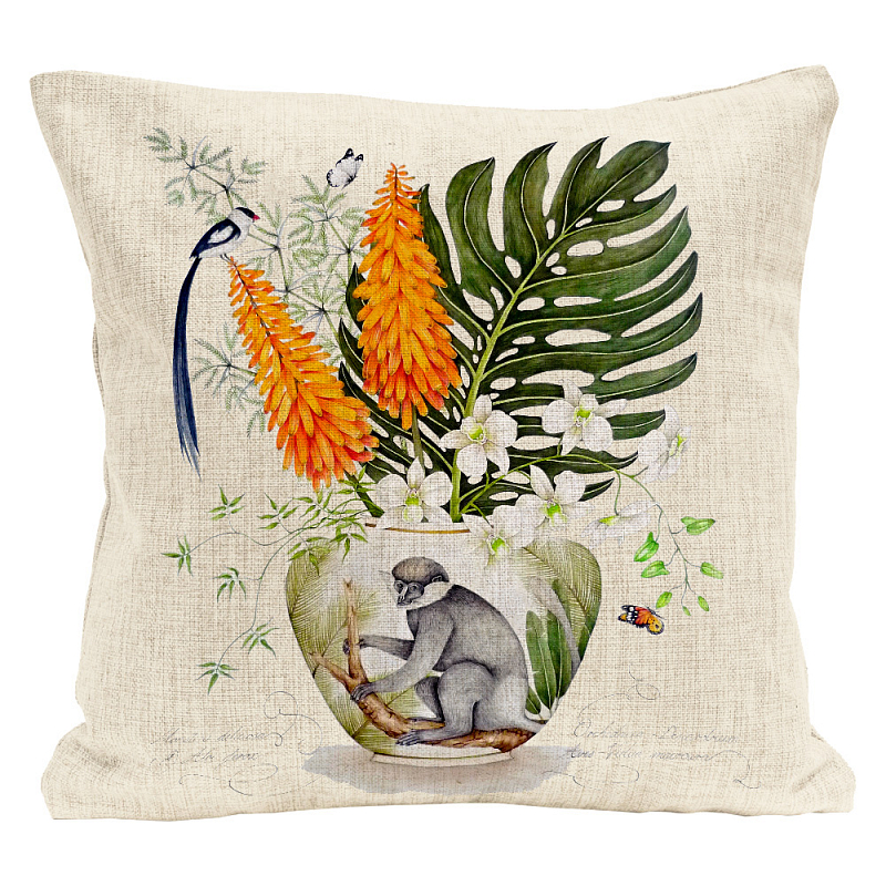 Декоративная подушка Little Monkey Pillow Мульти Бежевый Декоративная подушка Little Monkey Pillow Мульти Бежевый в Екатеринбурге | Loft Concept