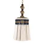 Подвесной светильник с подвесом из деревянных бусин и абажуром из кисточек Аmbiance варинант исполнения - 1 | Loft Concept в Екатеринбурге