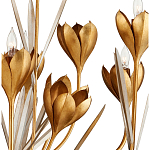 Люстра золотого цвета в виде цветков крокуса Hanging Flowers варинант исполнения - 1 | Loft Concept в Екатеринбурге