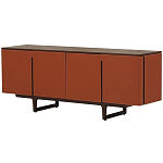 Комод с декором из кожи Orange Leather Chest of Drawers варинант исполнения - 1 | Loft Concept в Екатеринбурге