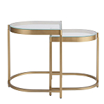 Комплект из 2-х приставных столиков на металлическом основании цвета латунь Ambassador варинант исполнения - 2 | Loft Concept в Екатеринбурге