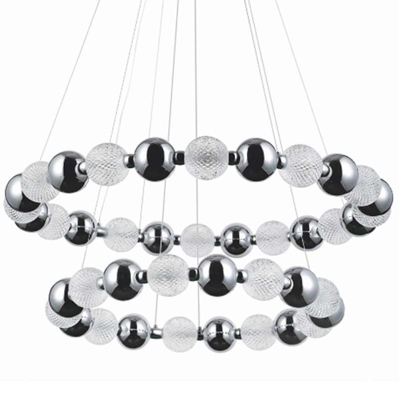 Светодиодная двухъярусная кольцевая люстра Crystal Globule Chandelier Chrome Прозрачный Хром Светодиодная двухъярусная кольцевая люстра Crystal Globule Chandelier Chrome Прозрачный Хром в Екатеринбурге | Loft Concept