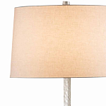 Торшер с тканевым абажуром на серебряном фактурном каркасе Thin Fakutra варинант исполнения - 1 | Loft Concept в Екатеринбурге