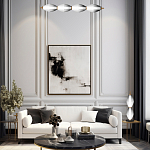 Подвесной светильник линейный в сочетании двух разных фактур стекла Enchanting варинант исполнения - 5 | Loft Concept в Екатеринбурге