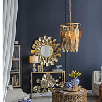 Зеркало круглое настенное в металлической раме Sunny Golden Petals варинант исполнения - 6 | Loft Concept в Екатеринбурге