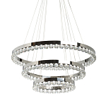 Люстра с тремя кольцами цвета хром и прозрачными хрустальными шарами по периметру Sacramento Transparent Balls Chandelier варинант исполнения - 1 | Loft Concept в Екатеринбурге