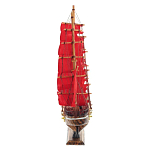 Декоративная модель деревянного парусника с красными парусами в подарочной упаковке With The low варинант исполнения - 3 | Loft Concept в Екатеринбурге