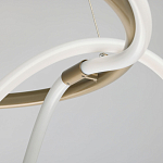 Люстра подвесная круглая золотого цвета с белыми изогнутыми световыми линиями Luke Lampco Tracer Lamp варинант исполнения - 7 | Loft Concept в Екатеринбурге