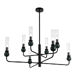 Люстра с 8-ю плафонами в форме стеклянных трубок и мраморных декоративных элементов Montreal варинант исполнения - 4 | Loft Concept в Екатеринбурге