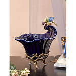 Чаша темно-синего цвета из фарфора с разноцветной птичкой Eden Garden porcelain and bronze варинант исполнения - 13 | Loft Concept в Екатеринбурге