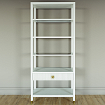 Стеллаж Elsa Dreams White со стеклянными полками и ящиком варинант исполнения - 4 | Loft Concept в Екатеринбурге