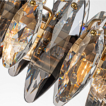 Люстра подвесная с овальными подвесками из стекла дымчатого цвета Harlow Crystal Round варинант исполнения - 7 | Loft Concept в Екатеринбурге