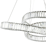 Подвесная люстра в виде изогнутых колец с хрустальным декором Ring Horizontal Oculus Chrome Light Chandelier варинант исполнения - 3 | Loft Concept в Екатеринбурге