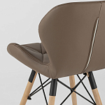 Стул с коричневым сиденьем из экокожи JEROEN варинант исполнения - 6 | Loft Concept в Екатеринбурге