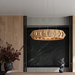 Люстра круглая из толстых деревянных реек Wooden Slats варинант исполнения - 4 | Loft Concept в Екатеринбурге