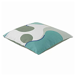 Подушка декоративная хлопковая мятного цвета с абстрактным принтом Elysian Flow Breeze варинант исполнения - 1 | Loft Concept в Екатеринбурге