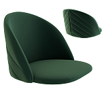 Барный стул со спинкой и металлической подставкой на 4-х деревянных ножках Зеленый Велюр Vendramin Chair варинант исполнения - 2 | Loft Concept в Екатеринбурге