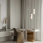 Подвесной светильник с цилиндрическим плафоном из белого алебастра Cryptocrystalline Stone варинант исполнения - 9 | Loft Concept в Екатеринбурге