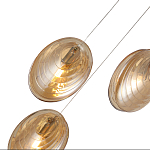 Люстра каскадная с 6-ю стеклянными круглыми плафонами янтарного цвета Savio Glass Disc Light варинант исполнения - 3 | Loft Concept в Екатеринбурге