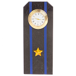 Часы погон подарочные настольные Авиация ВМФ из натурального камня Змеевик Military Clock варинант исполнения - 10 | Loft Concept в Екатеринбурге