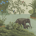 Обои ручная роспись River Scenes of Bengal Verdoyant варинант исполнения - 1 | Loft Concept в Екатеринбурге